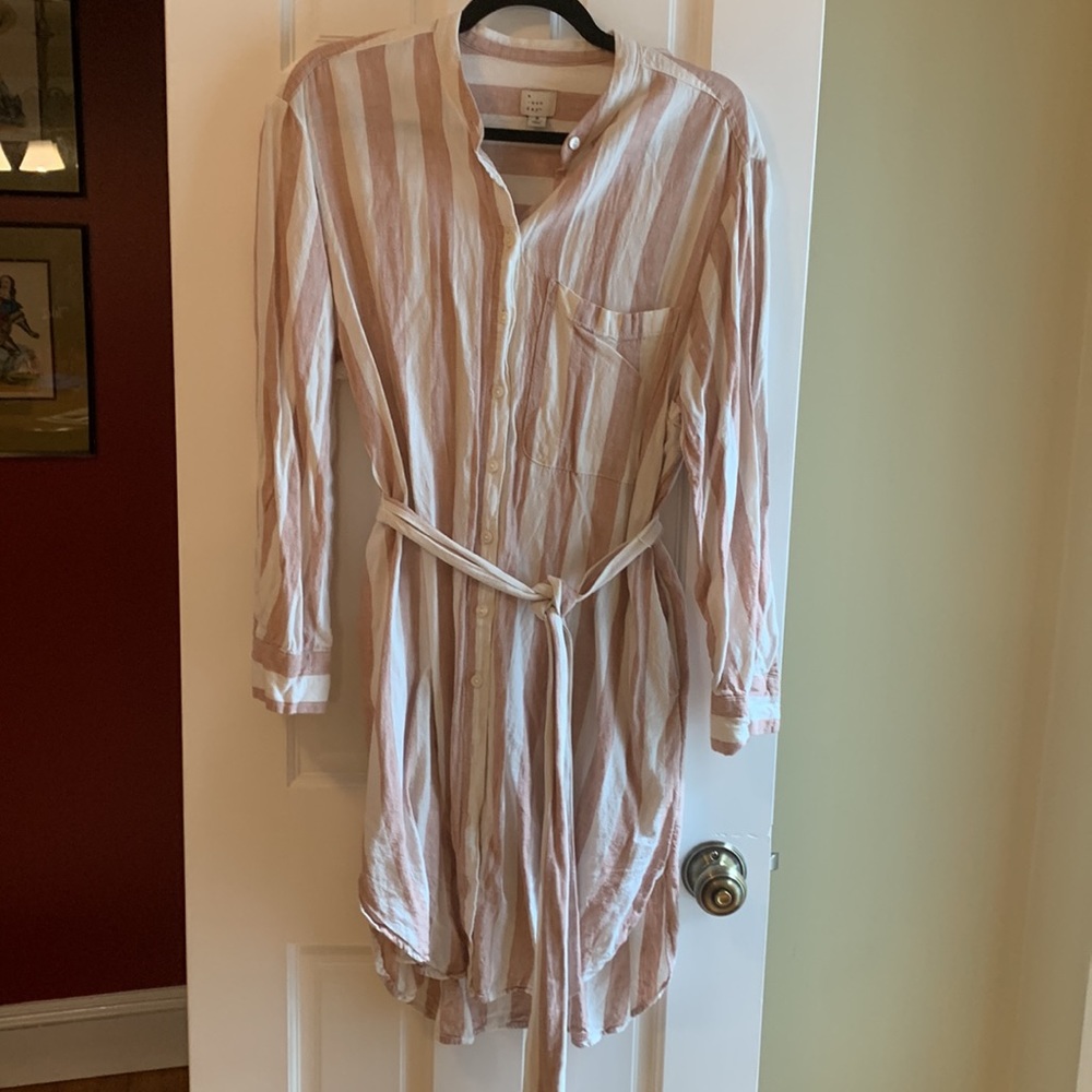 Striped Shirtdress— Longsleeved with Pockets